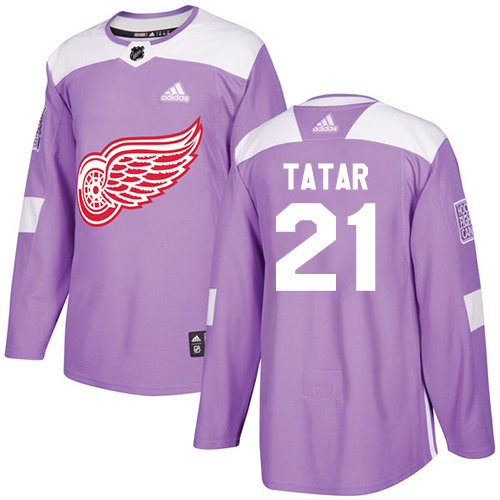 Adidas Red Wings #21 Tomas Tatar Purple Authentic Fights Cancer Stitched Youth NHL Jersey
